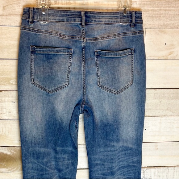 J. Jill Denim High Rise Straight Leg Cropped Jeans Blue Stretch Womens Size 8 - Picture 4 of 14